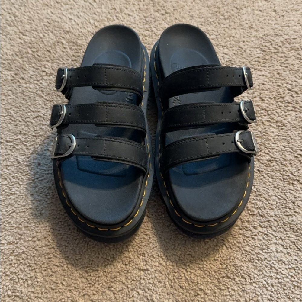 Dr. Martens Blaire Leather Slide Sandals in black